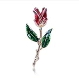 Broche Rose Émaillée À L'Huile D'Émail