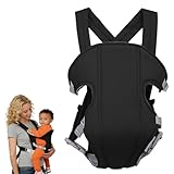 Tbintul Babytrage,Verstellbar Baby Carrier für Kleinkind,Babytrage Neugeborene ab Geburt,Baby Tragegurt,Hüfttrage für 3.5-15kg Säugling (Schwarz)