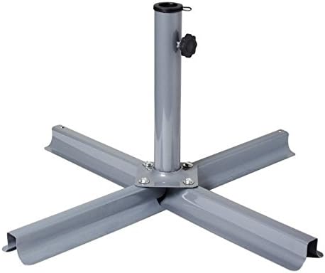Atlin Designs T-Bar Modern Metal Patio Umbrella Stand in Dark Gray