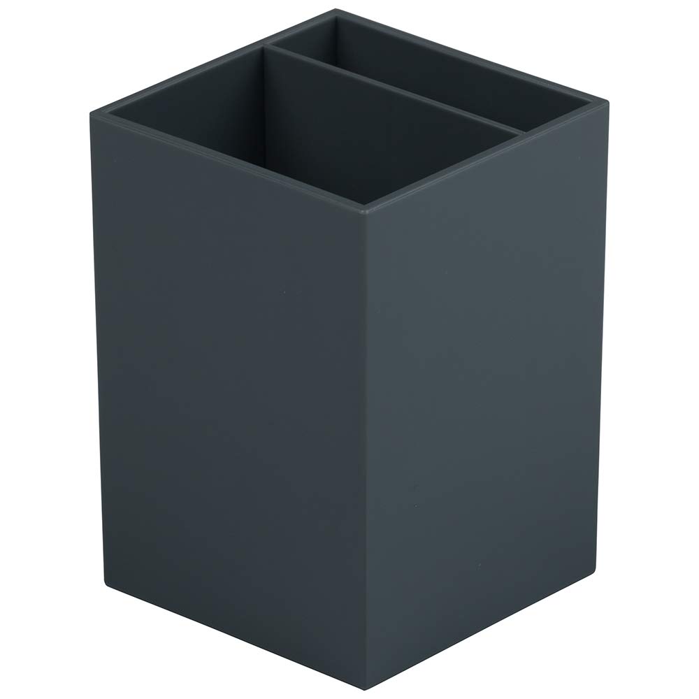 JAM PAPER Plastic Pen Holder - Grey - Desktop Pencil Cup Sold Individually
