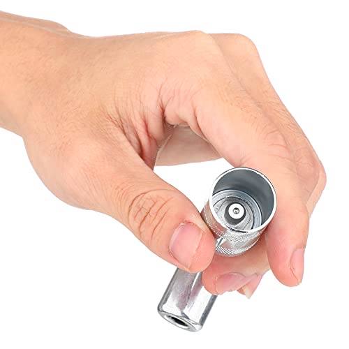 Silver 90 Degree Grease Coupler Gun Adapter 90 Degree Grease Gun Coupler Grease Gun Fittings Grease Gun Tips 3 Jaw Angle Swivel Snap Right Fitting Tool For Farm Truck Auto Industrial Use(2 Pieces) #TOP4