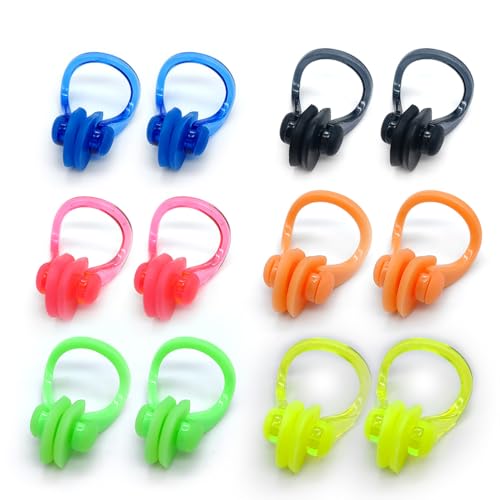 Zooshine 12PCS Swimming Nose Clips,Comfortable Reusable Silicone Nose Plugs for Swimming,Water Activities, Fit for Adults and Kids (Age 7+)
