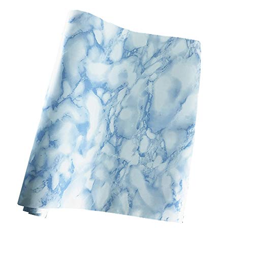 Taamall Simplemuji Self-Adhesive White Blue Marble Peel & Stick Shelf Liner Dresser Drawer Sticker 17.7 Inch By 130Inch #TOP3