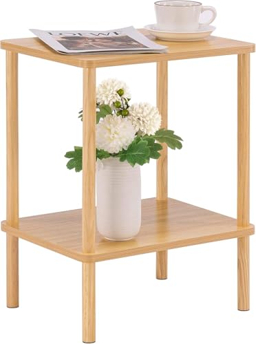 APICIZON サイドテーブル リビング スリム ソファ ナイトテーブル サイドラック ベッドサイド ベット横テーブル 多機能 組立簡単 （幅40×奥行30×高さ54cm，ナチュラル）