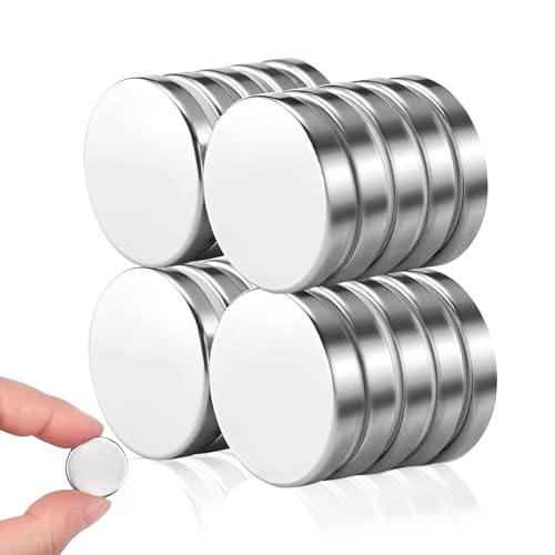 20 Pieces Strong Neodymium Magnets for Crafts, 20x3mm Fridge Neodymium Magnet, Heavy Duty Magnets for Crafts Muti-Use, Round Rare Earth Magnet for Fridge, Small Whiteboards, Notice Board, DIY, Office