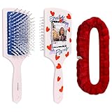 LUV HER Kids Hair Brush & Spa Headband Set for Girls - Features Emily in Paris - Fun Grooming Kit for Detangling, Styling & Skincare - Soft & Stretchy One Size, Ages 3+