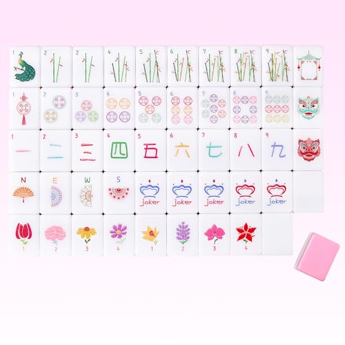 Set de Mahjong Americano con 160 piezas y bolsa