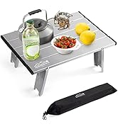 jkwokback Foldable Beach Table Ultralight Aluminum, Mini Folding Camping Table for Picnic Outdoor...