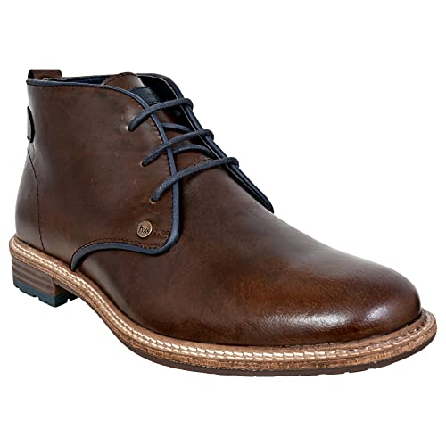 Image of Hx London Men's Original Leather Lace-Up Chukka Boots | Stylish & Durable Formal & Casual Wear Boots