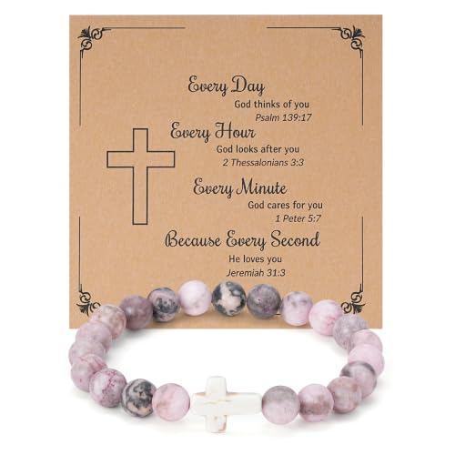 Image of morniface Inspirational Gifts for Women,Natural Stone Bracelet for Mom Daughter Friends Sister Wife Grandma Aunt