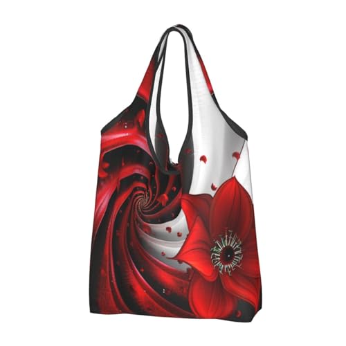Sac lavable réutilisable pour en finir avec les cabas fragiles, lot de 3 pliables rouge noir