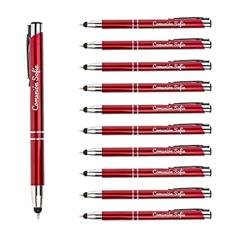 Pack de 15 bolígrafos personalizados con puntero rojo Cover
