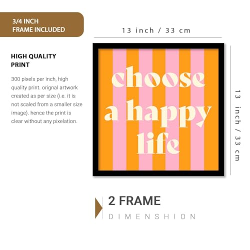 Image of HOTHOUSE motivational quotes frames wall poster for room office wall decoration items Wall Decor Digital Reprint engineered wood Set of 2 (13X13 inch)