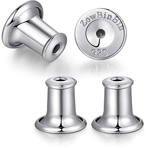 ZowBinBin Magic Earring Backs Locking Secure Earring Backs for Studs Sterling Silver Hypoallergenic Tight Universal Earring Backs Safety Earring Backs Easy Use Tension Earring Backs Nickel Free