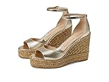 Stuart Weitzman Nudistcurve Espadrille Wedge Platino 1 9.5 B