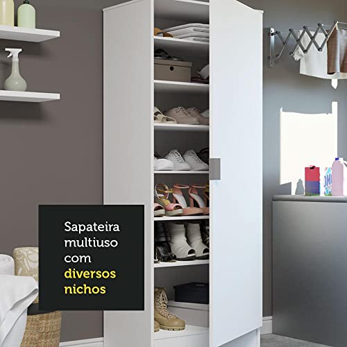 Sapateira Armário Multiúso Madesa Isis 1 Porta - Branco