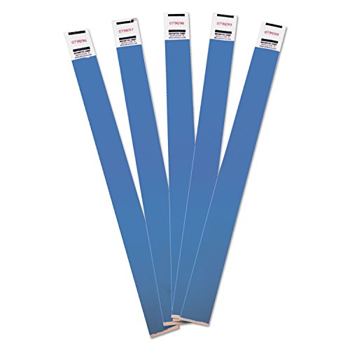 ADVANTUS Crowd Management Tyvek Wristbands, Sequentially Numbered, Blue, Pack of 100 (75442)