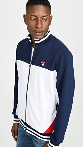 Fila Men's Tiebreaker Track Jacket White/Peacoat/Chinese Red L #TOP1