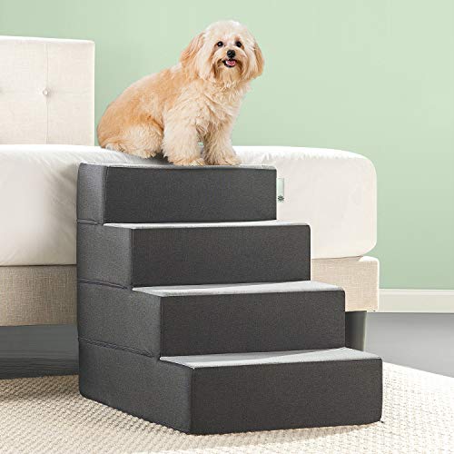 Zinus Easy Pet Stairs/Pet Ramp/Pet Ladder, X-large, Grey (Renewed)