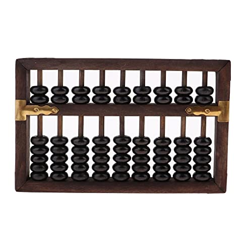 LuDa Ábaco de madeira estilo vintage Soroban 9 colunas matemática profissional abaco para adultos