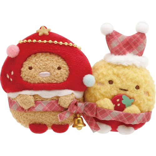 サンエックス すみっコぐらし 「ストロベリークリスマス」 てのりぬいぐるみ とんかつ＆えびふらいのしっぽ MO22801 80×110×50mm