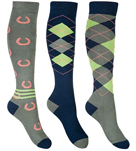 HKM Cardiff Calze al Ginocchio, Navy Verde Oliva, 39-42 Unisex-Adulto