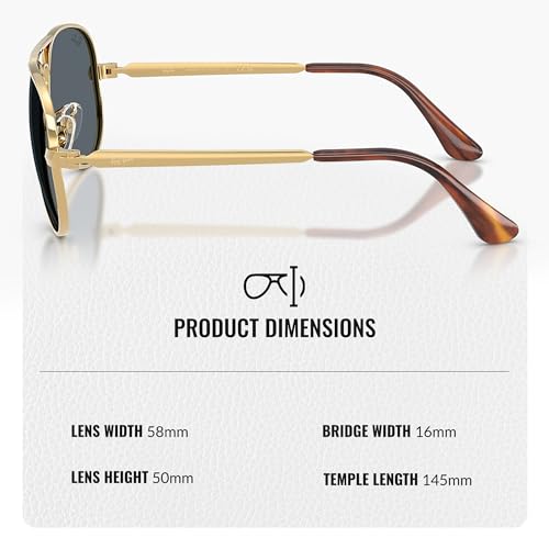 Image of Ray-Ban RB3925 AVIATOR MAX Pilot Shaped Sunglasses for Men & Women with Official RAYBAN Eyewear Kit - Classic Timeless Design