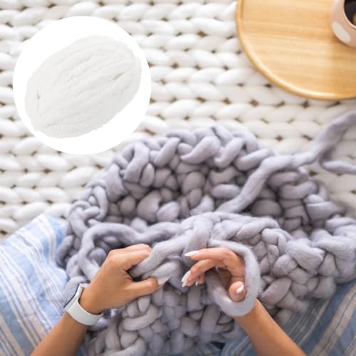 Fil chenille épais blanc naturel doux et moelleux pour pull