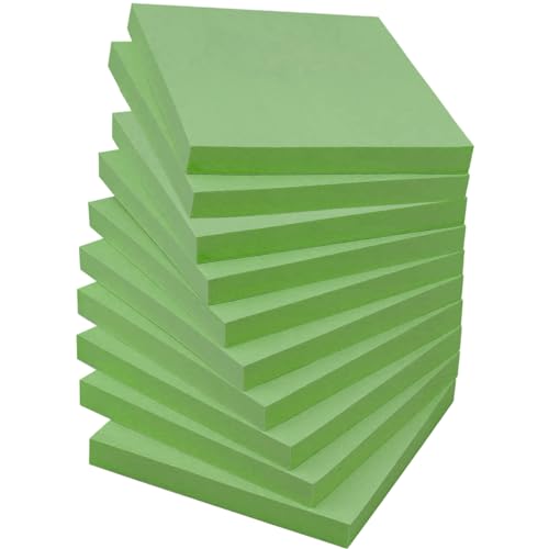 10冊*100枚(5色から選べます) 75x75mm 付箋 おしゃれ 緑 付箋紙 ふせん 付箋 セット