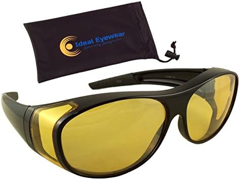 Ideal Eyewear Night Driving Wear Over Glasses Yellow Lens Fit Over Glasses