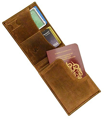 Visconti Hunter 726 Oiled Leather Travel Mens Wallet With Pen/Stylus (Oil Tan)