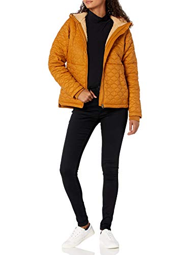 Amazon Essentials Damen Leichter wasserabweisender Sherpa-Futter Kapuzenpuffer Camel, Größe S