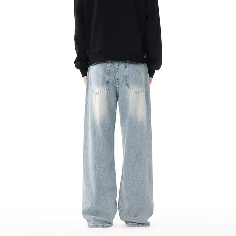 Men's Pants Summer Loose Stretch Denim Straight Leg Jeans4