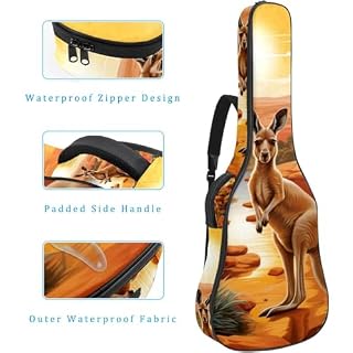 JRHEJTFZ Housse pour guitare acoustique de 1,9 cm d’épaisseur – Imperméable – Durable et élégant – Motif kangourou, Multicolore 4., 42.9×16.9×4.7 in, Motif imprimé tendance - Les Beatles, Paul McCartney, John Lennon, RIngo Starr, George Harrison JRHEJTFZ Housse pour guitare acoustique de 1,9 cm d'épaisseur - Imperméable - Durable et élégant - Motif kangourou, Multicolore 4., 42.9x16.9x4.7 in, Motif imprimé tendance – Image 4