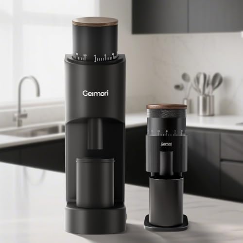 Image of Portable Electric Burr Coffee Grinder,Wirsh Geimori T38 with 3600mAh Battery& Stepless Adjustment for Espresso,Pour Over,French Press, Single Dose, Fast USB-C Charging, Travel & Home Use