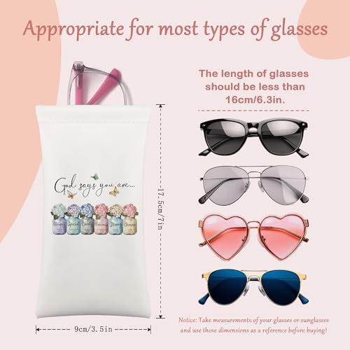 Image of Inspirational Christian Glasses Case with Bible Verse, Soft Eyeglass Pouch for Women, Christian Gifts, 7x3.5 Inches
