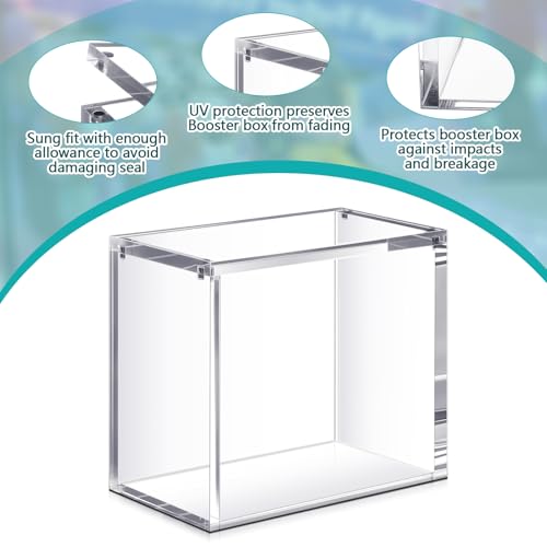Image of Cinnvoice 2 Pcs Acrylic Magnetic Case Booster Box Protective Case Stackable 4mm Thick Magnetic Closure Gifts for Collectors, Cards Not Included (Booster)