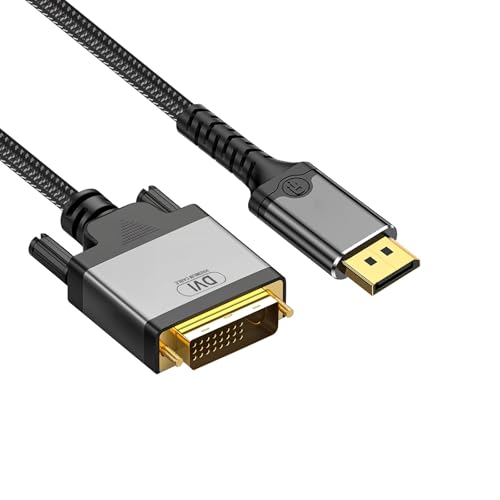 baolongking Cable DisplayPort a DVI HD, adaptador trenzado de nailon 4K a 30Hz para escritorio, portátil, HDTV, monitor, proyector (1,8 m)