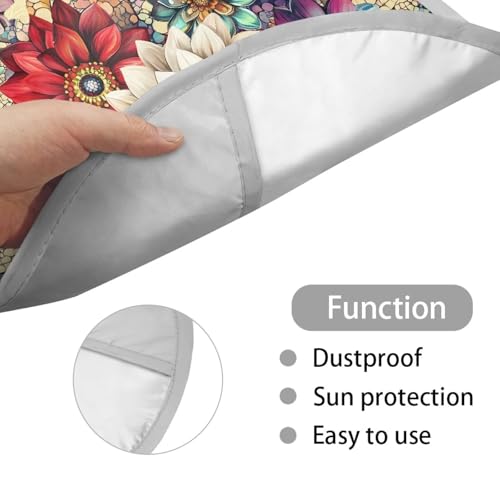 Image of Dahlia Steering Wheel Sunshade Cover Lightweight Steering Wheel Shield Car Interior Accessories Sun Protection Reflect UV Sun and Heat and Protect Your Car Universal Car Accessories