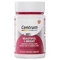 Centrum Benefit Blends Beautiful & Bright with Vitamin C, Biotin, Zinc & Silicon to Support Strong Nails, Glossy Hair & Radiant Skin, 50 Tablets