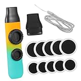 WEKADRIN 渐变色双孔高低音调节カズー 楽器 向け携帯用 ミュージカルパフォーマンス ギター伴奏に 簡単操作で屋外でも楽しめる