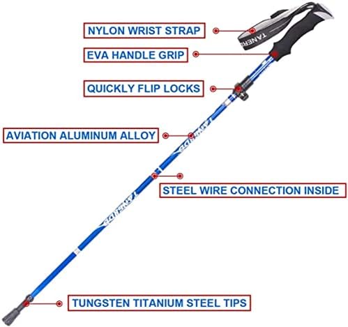 Outdoor Products Alloy Trekking Poles are Foldable Adjustable Very Suitable for Hiking Walking Backpacking and Snowshoeing Easy to Carry.