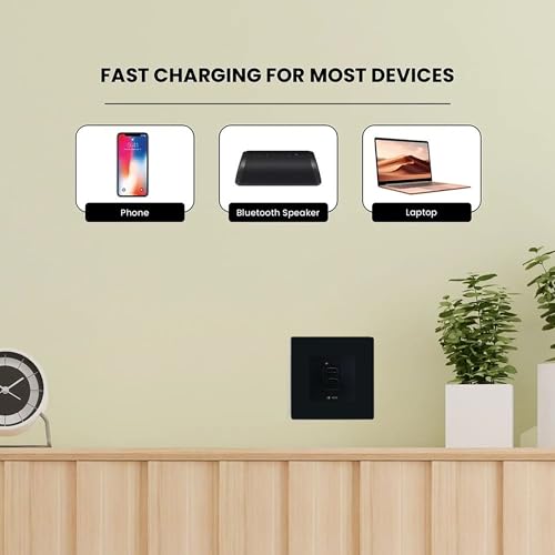 Image of MX 45W PD GaN Charger - Dual USB-C Fast Charging Adapter, 45W Power Delivery USB-C Wall Charger, Compact 45x45 mm Modular Socket for Phone, Tablet & Laptop, Portable USB-C Charger USB-C + USB-C