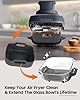 Silicone Liners for Ninja Crispi FN101GY FN101SG FN101ST, Reusable Non-Stick Ninja Crispi 4-in-1 portable glass air fryer Accessories, Large & Small Pot Basket Compatible with 4 QT & 6 Cup Container