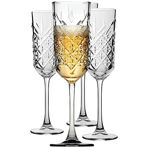 Pasabahce 4er Pack Champagner- und Sektgläser 175 ml Prosecco-Gläser Champagner Kelche Schaumweingläser in Kristall Design 6 Stück (1er Pack) Cover