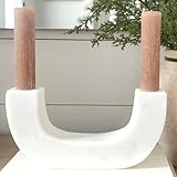 Glimpse & Hollow Marble Candle Holder - Tapered Candlestick Holders for Taper Candles, White Candle