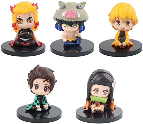 Image of Trunkin Demon Slayer Figures Chibi Small Mascot Action Figures Set of 15 Model A, 2-3 Inches Kimetsu no Yaiba Anime Figurines Small Sitting Set with Hashiras