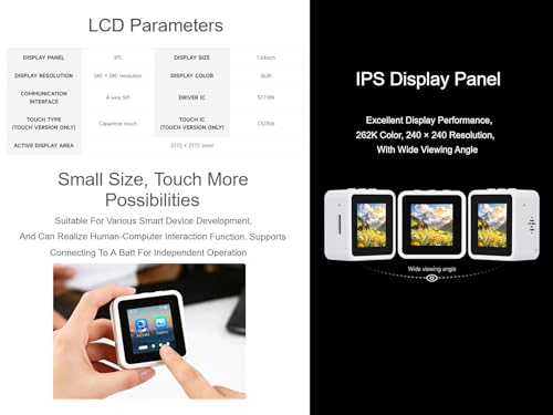 ESP32-S3 1.54inch Touch LCD Development Board, with 240 × 240 Pixels 262K Color Display, Dual Microphones, 6-Axis Sensor, Integrate 2.4GHz Wi-Fi and BLE 5, Support AI Speech Interaction - Image 4