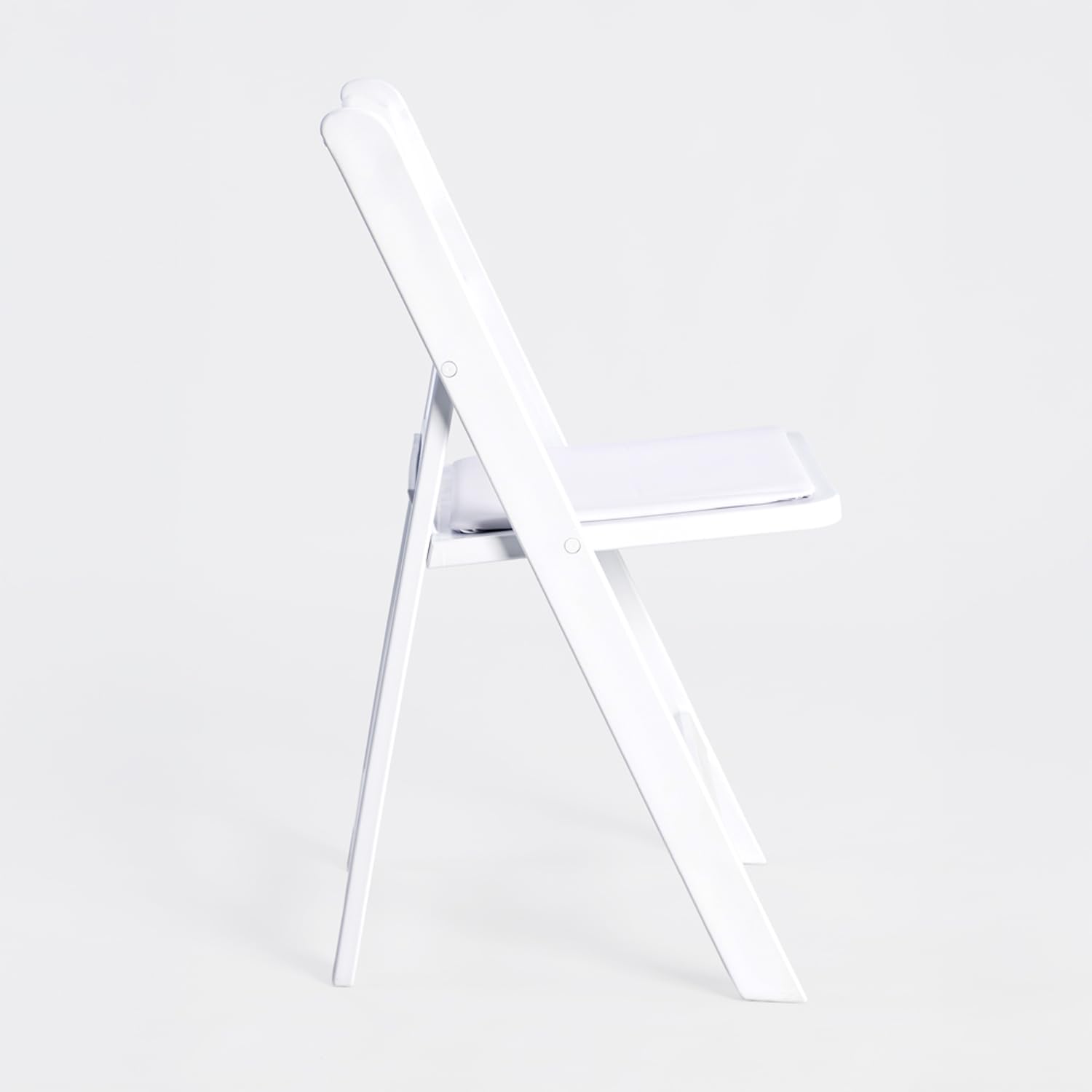Silla Plegable Blanca - Americana con Asiento Acolchado, Elegante y Resistente, Ligera y Estable para Eventos, Bodas, Catering, Hostelería, Jardín y Uso Interior o Exterior
