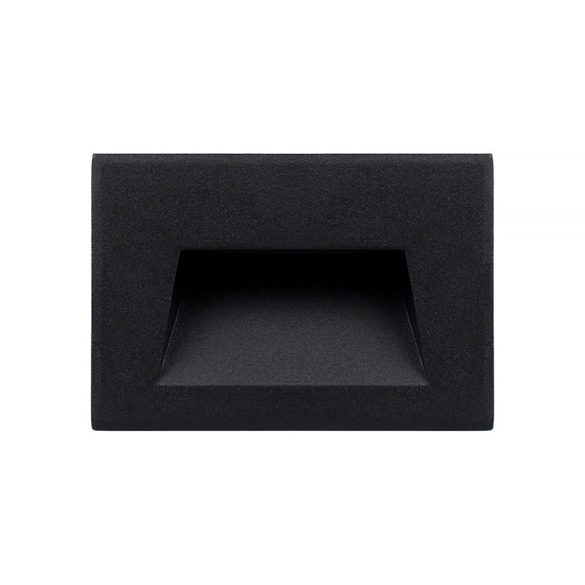 Partenopea Faretto segnapassi da esterno lampada da muro IP65 LED 5W 300 Lumen ad incasso per scatola cassetta 503 (INCLUSA) scale giardino viale gradini (Nero Luce calda fredda naturale switch CCT)